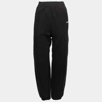 Pre Owned Vetements Black Rib Knit Elasticized Waist Trousers M