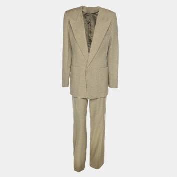 Pre Owned بدلة فيكتوريا بيكهام أفوكادو صوف مزيج مقاس صغير