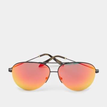 Pre Owned Victoria Beckham Red/Black Tone Mirrored VBS90 Aviator Sunglasses