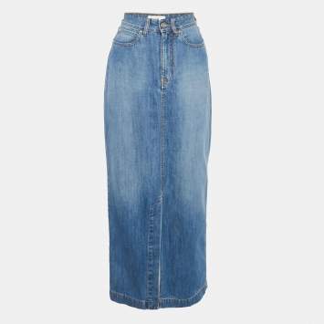 مملوكة مسبقًا Victoria Beckham Blue Wash Denim Skirt S