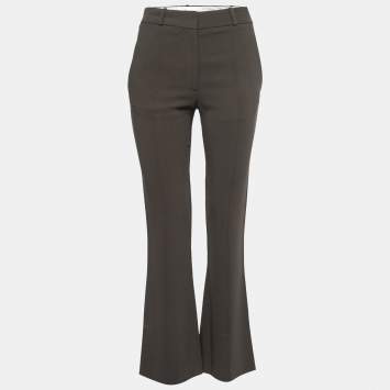 Pre Owned Victoria Beckham Dark Green Crepe Tailored Trousers S 