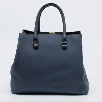 Pre Owned Victoria Beckham Blue Leather Liberty Tote