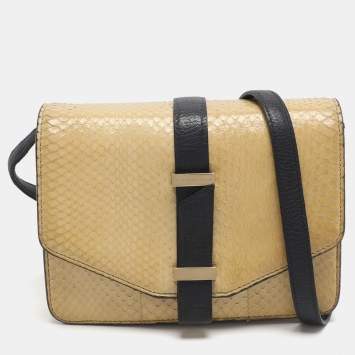 مملوكة مسبقًا Victoria Beckham Beige Python Leather Crossbody Bags