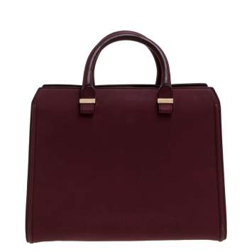 Pre Owned Victoria Beckham Burgundy Leather Victoria Satchel