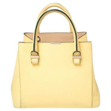 Pre Owned Victoria Beckham Lime Leather Liberty Tote