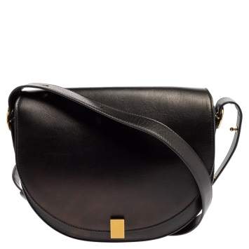 Pre Owned Victoria Beckham Black Leather Half Moon Shoulder Bag
