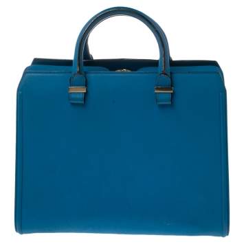 Pre Owned Victoria Beckham Blue Leather Victoria Tote 
