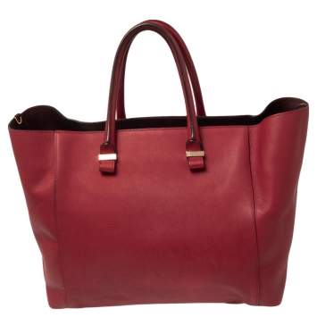 Pre Owned Victoria Beckham Red Leather Quincy Tote