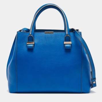 Pre Owned Victoria Beckham Blue Leather Quincy Tote