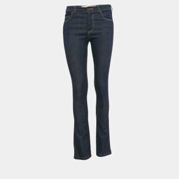 Pre Owned Victoria Victoria Beckham Blue Denim Wide Leg Jeans S Waist 26"