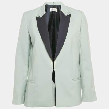Pre Owned Victoria Victoria Beckham Pastel Blue Wool Crepe Blazer S