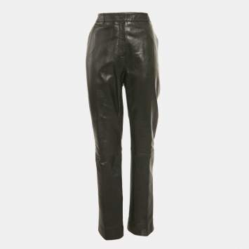 Pre Owned Victoria Victoria Beckham Black Leather Pants L