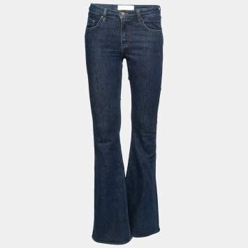 Pre Owned Victoria Victoria Beckham Blue Denim Stretch Flared Jeans S Waist 29" 