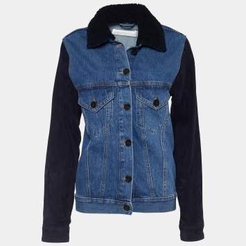Pre Owned Victoria Victoria Beckham Indigo Denim Button Front Jacket S