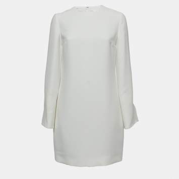 Pre Owned Victoria Victoria Beckham White Crepe Mini Shift Dress S