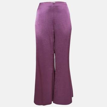 Pre Owned Vince Mauve Pink Satin Flared Trousers M