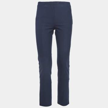 Pre Owned Vince Navy Blue Jersey Stitch Front Seam Ponte Leggings S