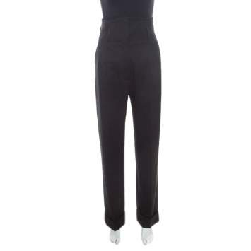 Pre Owned Vivienne Westwood Red Label Black Wool High Waisted Tailored Trousers S