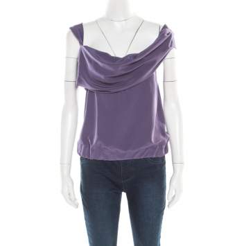 Pre Owned Vivienne Westwood Red Label Purple Draped Sleeveless Top S