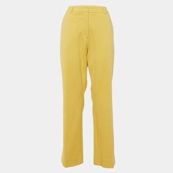 Pre Owned Weekend Max Mara Yellow Cotton Basco Straight Fit Pants XL