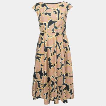 Pre Owned Weekend Max Mara Multicolor Floral Print Cotton Sleeveless Dress M