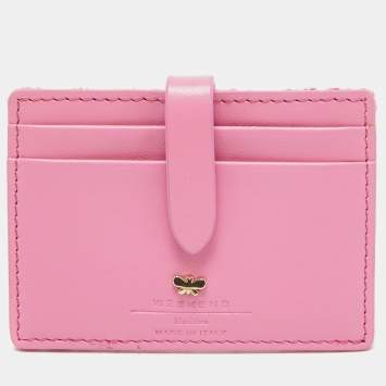 Pre Owned Weekend Max Mara Pink Lace and Leather Card Holder