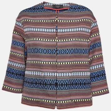 Pre Owned Weekend Max Mara Multicolor Cotton Blend Cropped Jacket S
