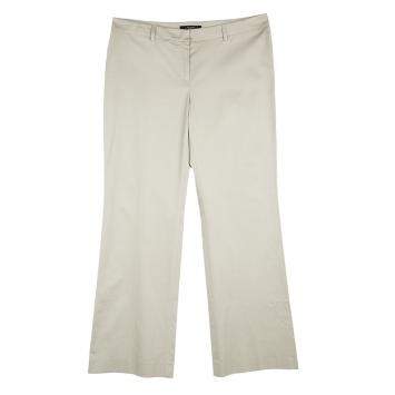 Pre Owned Weekend Max Mara Beige Cotton Wide Leg Modern Trousers L