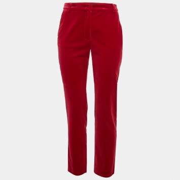 Pre Owned Weekend Max Mara Pink Velvet Regular Fit Jeans S Waist 28"