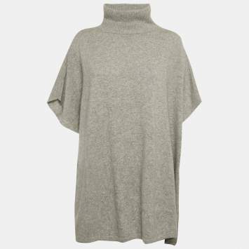 Weekend Max Mara Grey Knit Turtle Neck Sweater One Size