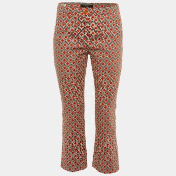 Weekend Max Mara Orange Printed Cotton Capri Pants S