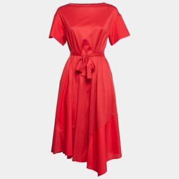 Weekend Max Mara Red Jersey Belted Short Dress S