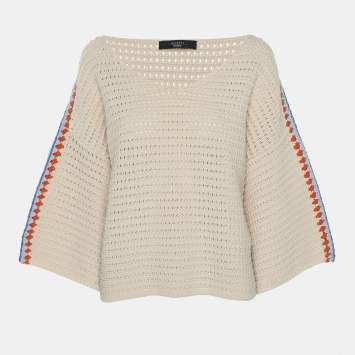 Weekend Max Mara Off White Cotton Knit Top M