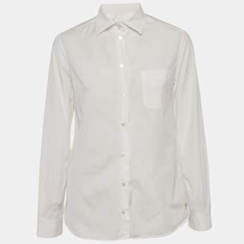 Pre Owned Weekend Max Mara White Cotton Long Sleeve Shirt M