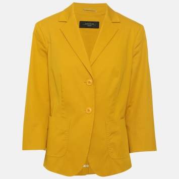 مملوكة مسبقًا Weekend Max Mara Yellow Cotton Blazer M