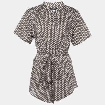 Pre Owned Weekend Max Mara Brown Printed Cotton Top L