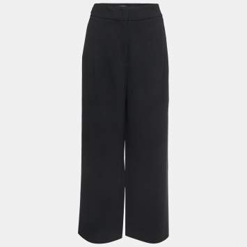 Pre Owned Weekend Max Mara Black Crepe Wide Leg Trousers M