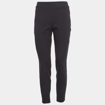 Pre Owned Wolford Black Jersey Lace-Up Leggings L