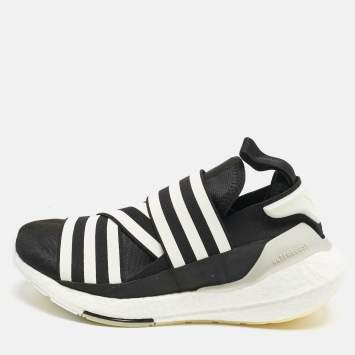 Pre Owned Adidas Y-3 Black/White Fabric Ultra Boost 22 Sneakers Size 38