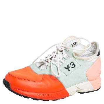 Pre Owned Y3 x adidas Yohji Yamamoto Multicolor Leather And Neoprene Zx Zip Low Top Sneakers Size 36 2/3