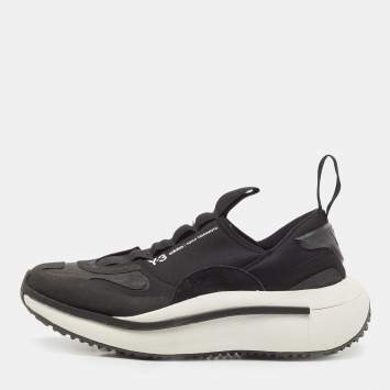 Pre Owned Y-3 Black Fabric and Rubber Qisan Cozy Sneakers Size 38.5