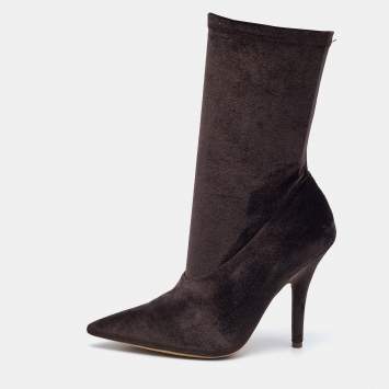 Yeezy Brown Velvet Season 5 Mid Calf Boots Size 38