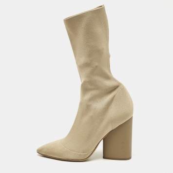 Yeezy Beige Knit Fabric Season 4 Sock Boots Size 37