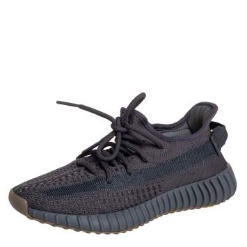 Pre Owned Yeezy x adidas Black Knit Fabric Boost 350 V2 Cinder Sneakers Size 37 1/3