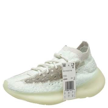 Pre Owned Yeezy x Adidas Grey/White Cotton Knit Boost 380 Alien Sneakers Size 36