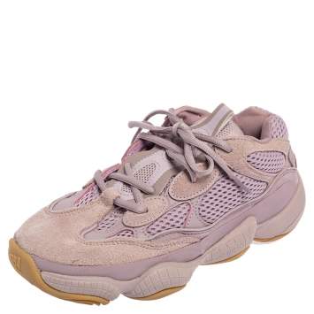 Pre Owned Yeezy x Adidas Purple Fabric and Suede Boost 500 Soft Vision Sneakers Size 38