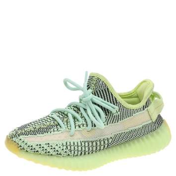 مملوكة مسبقًا Yeezy x Adidas Green/Black Knit Fabric Boost 350 V2 Yezreel Sneakers Size 36