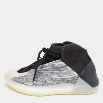Pre Owned Yeezy x Adidas Grey/Black Mesh and Fabric QNTM Sneakers Size 42