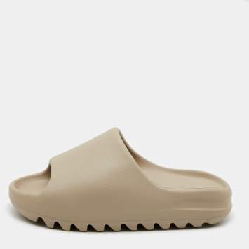 Pre Owned Yeezy x Adidas Beige Rubber Slide Pure Size 39