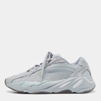 Pre Owned Yeezy x Adidas Blue Mesh and Suede Boost 700 V2 Hospital Blue Sneakers Size 39 1/3
